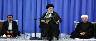 رهبر معظم انقلاب در مراسم تنفیذ حکم ریاست جمهوری هفتمین رئیس جمهوری اسلامی ایران:

رئیس جمهور جدید فردی آزموده و از خدمتگزاران قدیمی نظام/ ضرورت استحکام ساخت درونی کشور؛ درس بزرگ از فشارهای اقتصادی دشمنان/ جریان پیشرفت ایران توقف ناپذیر است