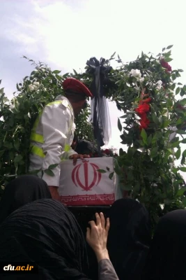 حضور مسؤولان و دانشجو معلمان پردیس نسیبه تهران در تشییع پیکر پاک سه شهید گمنام