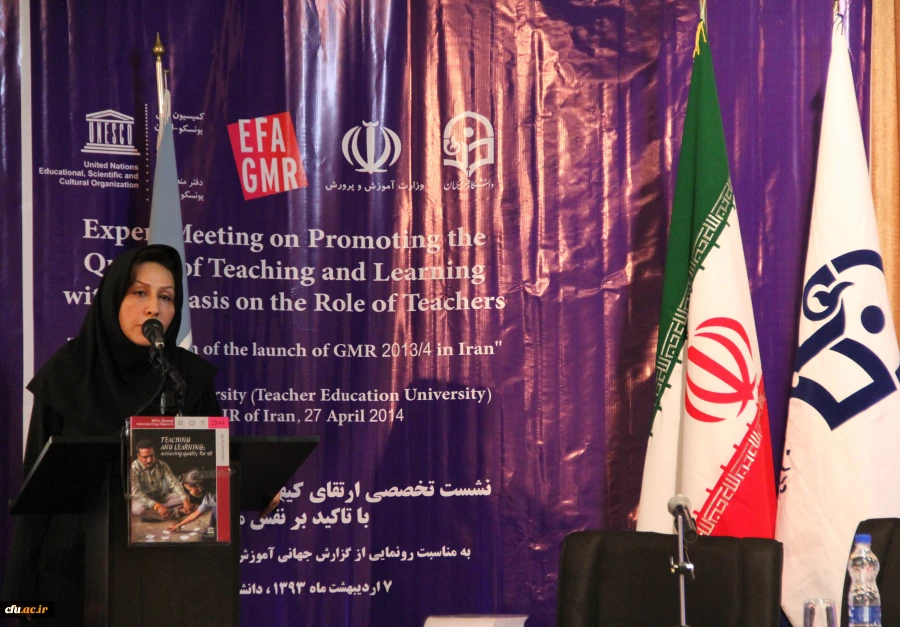 Dr. Mohebhosseini ( the head of Education Department of Iranian National Commission for UNESCO ) in Expert Meeting on Promoting the Quality of Teaching and Learning With Emphasis on the Role of Teachers