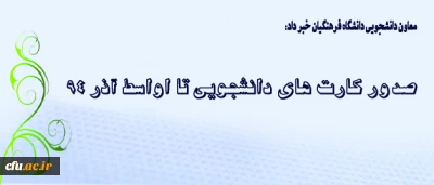 معاون دانشجویی دانشگاه فرهنگیان اعلام کرد:

کارت های دانشجویی تا اواسط آذر 94 صادر می شوند