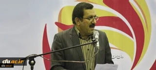 سخنرانی معاون طرح و برنامه و توسعه منابع دانشگاه در مراسم افتتاحیه المپیاد ورزشی