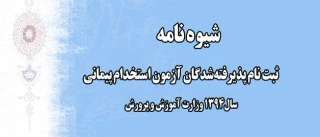 اطلاعیه شماره یک:

 ثبت نام پذیرفته شدگان آزمون استخدام پیمانی سال 1394 وزارت آموزش و پرورش