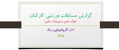 گزارش اداره کل پشتیبانی و رفاه دانشگاه از:

 مسابقات ورزشی کارکنان اعضای هیات علمی و غیر هیات علمی