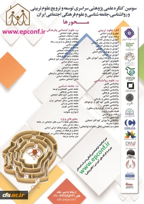 سومین کنگره علمی پژوهشی سراسری 
توسعه و ترویج علوم تربیتی و روانشناسی ،جامعه شناسی و علوم فرهنگی اجتماعی ایران