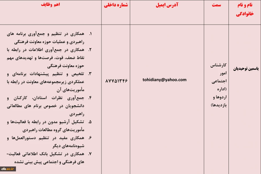 یاسمین توحیدیان - کارشناس مطالعات راهبردی و برنامه ریزی فرهنگی