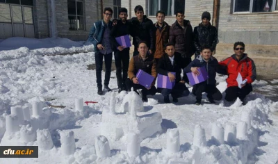 برگزاری کارگاه و مسابقه حجم سازی با برف  در مرکز آزادگان نیر