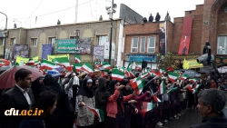 فریادهای بلند استکبار ستیز دانشگاه فرهنگیان استان کردستان همگام با مردم شهر زیر بارش شدید باران 2