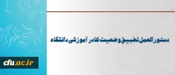 طی اطلاعیه شماره 8  دبیرخانه  هیات اجرایی ماده (10) اعلام شد:

دستورالعمل تطبیق وضعیت کادر آموزشی دانشگاه 2