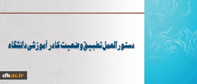 طی اطلاعیه شماره 8  دبیرخانه  هیات اجرایی ماده (10) اعلام شد:

دستورالعمل تطبیق وضعیت کادر آموزشی دانشگاه
