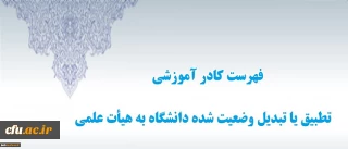 دبیرخانه هیأت اجرایی جذب اعضای هیأت علمی اعلام کرد:

فهرست کادر آموزشی تطبیق یا تبدیل وضعیت شده دانشگاه به هیأت علمی