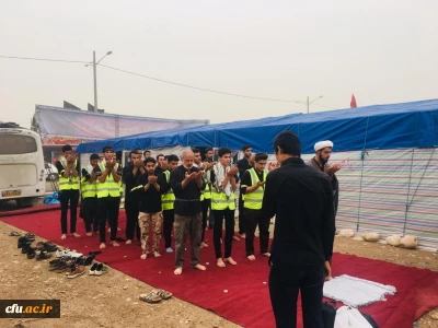 خدمت رسانی به زائران اربعین حسینی (ع) در موکب های مرزهای چذابه و شلمچه توسط دانشجومعلمان، اساتید و کارکنان دانشگاه فرهنگیان خوزستان