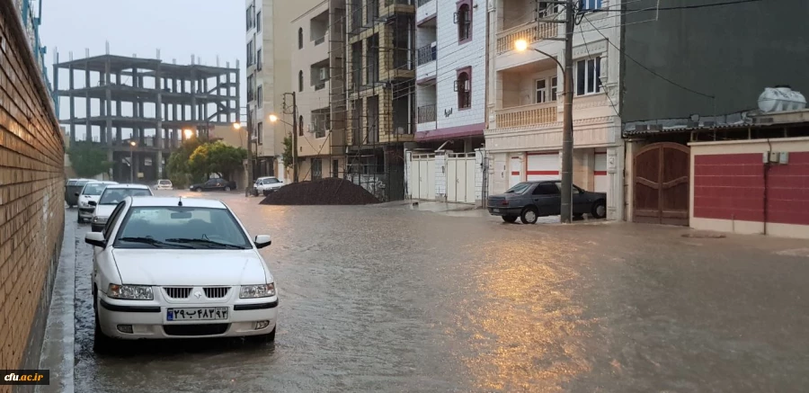 صبح سه شنبه رخ داد؛

دانشگاه فرهنگیان بوشهر در محاصره آب/ قطع برق و تعطیلی کلاس ها 5