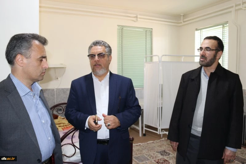 بازدید دکتر کچوئیان معاون نظارت، ارزیابی و تضمین کیفیت دانشگاه فرهنگیان و دکتر دلقندی مشاور رئیس دانشگاه و مدیرکل حراست دانشگاه فرهنگیان از پردیس های استان یزد
 13