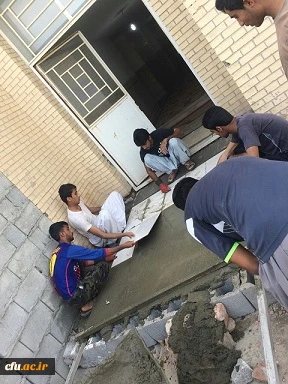 مشارکت دانشجویان  مرکز آموزشی دانشگاه فرهنگیان ایرانشهر در ساخت فضای سبز و رفاهی خوابگاه