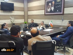 نشست آقای دکتر جرفی وهیئت همراه با آقای دکتر رکابدار ریاست محترم دانشگاه آزاد اسلامی واحد آبادان