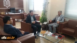 دیدار دکتر جرفی سرپرست مدیریت امور پردیس های دانشگاه فرهنگیان خوزستان با مهندس قربانی مدیر کل توسعه ونوسازی مدارس استان خوزستان