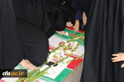 استقبال ووداع باشکوه وعاشقانه اساتید کارکنان ودانشجویان دانشگاه فرهنگیان استان قزوین با سردارشهید مدافع حرم حمیدمحمدرضایی 12