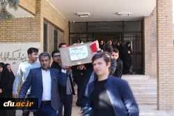 استقبال ووداع باشکوه وعاشقانه اساتید کارکنان ودانشجویان دانشگاه فرهنگیان استان قزوین با سردارشهید مدافع حرم حمیدمحمدرضایی 15