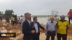 بازدید میدانی دکتر جرفی ، سرپرست مدیریت امور پردیس های استان خوزستان وهیأت همراه از سیل زدگان شهرستان حمیدیه