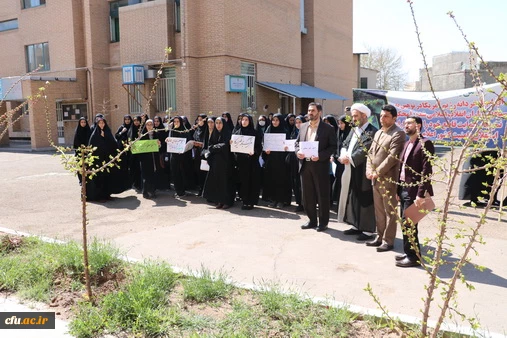 برگزاری تجمع اعتراضی درمحکومیت توهین رژیم آمریکا به سپاه پاسداران دردانشگاه فرهنگیان استان قزوین 2