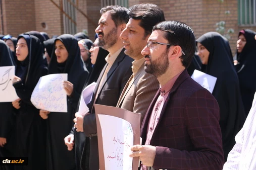 برگزاری تجمع اعتراضی درمحکومیت توهین رژیم آمریکا به سپاه پاسداران دردانشگاه فرهنگیان استان قزوین 10