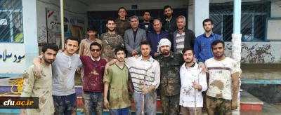 حضوردانشجومعلمان پردیس آیت الله خامنه ای گرگان در قالب اردوی جهادی در مناطق سیل زده