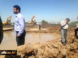 تشکیل جلسه آقای دکتر کچوییان (معاون نظارت ، ارزیابی وتضمین کیفیت )با فرماندار شهرستان کارون و بازدید از مناطق سیل زده این شهرستان