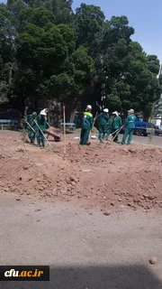 بهینه سازی فضای سبز پردیس بنت الهدی صدر قزوین با همکاری شهرداری 4