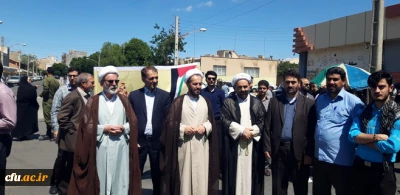 شرکت اساتید،کارکنان ودانشجویان دانشگاه فرهنگیان استان قزوین درراهپیمایی باشکوه روزجهانی قدس