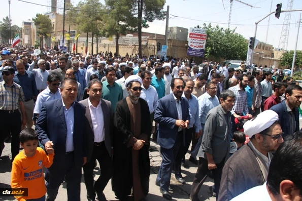 حضور باشکوه و گسترده دانشگاهیان دانشگاه فرهنگیان استان کرمان در راهپیمایی روز جهانی قدس