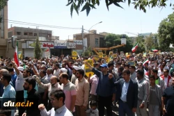 حضور باشکوه و گسترده دانشگاهیان دانشگاه فرهنگیان استان کرمان در راهپیمایی روز جهانی قدس