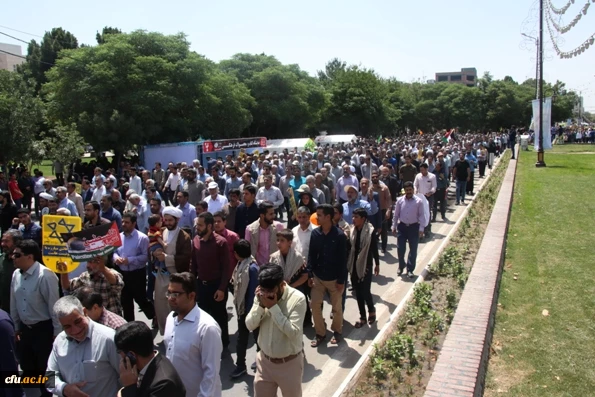 حضور باشکوه و گسترده دانشگاهیان دانشگاه فرهنگیان استان کرمان در راهپیمایی روز جهانی قدس