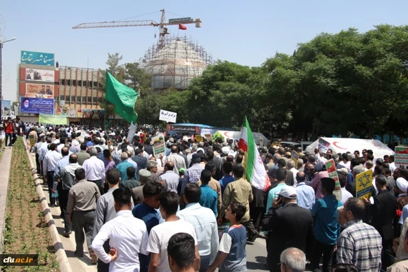 حضور باشکوه و گسترده دانشگاهیان دانشگاه فرهنگیان استان کرمان در راهپیمایی روز جهانی قدس