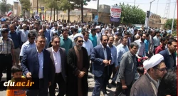 حضور باشکوه و گسترده دانشگاهیان دانشگاه فرهنگیان استان کرمان در راهپیمایی روز جهانی قدس 2