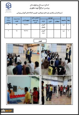 دوره های مربیگری، داوری و کارگاه های آموزشی ورزشی در پردیس شهید مطهری استان سیستان و بلوچستان برگزار شد