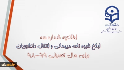 معاون دانشجویی دانشگاه خبر داد:

شیوه نامه میهمانی و انتقال دانشجویان ابلاغ شد.