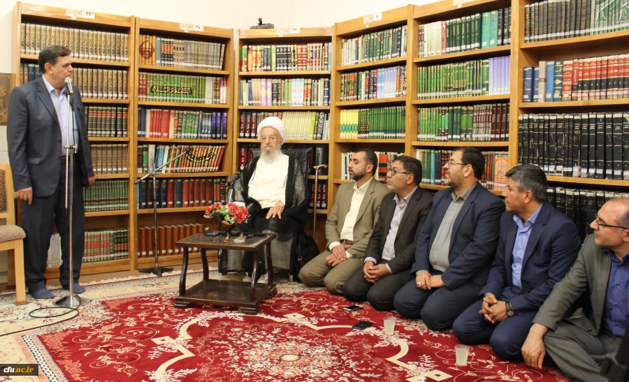 دیدار اعضای هیئت رئیسه و مدیران استانی دانشگاه فرهنگیان سراسر کشور با مرجع تقلید جهان تشییع حضرت آیت الله العظمی مکارم شیرازی