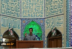 مسئول بسیج دانشجویی دانشگاه فرهنگیان استان سخنران پیش از خطبه های نماز جمعه شهر یزد
 2