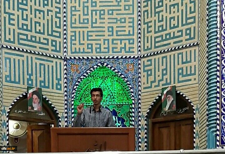 مسئول بسیج دانشجویی دانشگاه فرهنگیان استان سخنران پیش از خطبه های نماز جمعه شهر یزد
 2