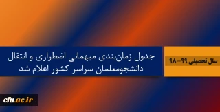 جدول زمان بندی میهمانی اضطراری و انتقال دانشجومعلمان سراسر کشور اعلام شد
