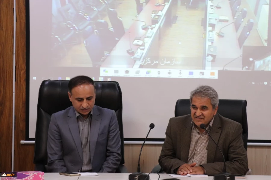 ایراد سخنرانی دکتر طاهری نیا  معاونت محترم پژوهش و فناوری دانشگاه از طریق ویدئو کنفرانس در دومین روز دوره آموزشی بدو استخدام اعضای محترم هیات علمی پیمانی جدید 2