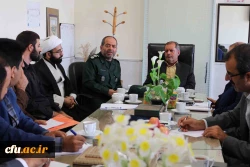 نشست صمیمانه سرهنگ شجاع معاونت تعلیم و تربیت قرار گاه پیشرفت و آبادانی سپاه با دکتر صفرزاده سرپرست دانشگاه فرهنگیان خراسان شمالی در هفته دفاع مقدس 3