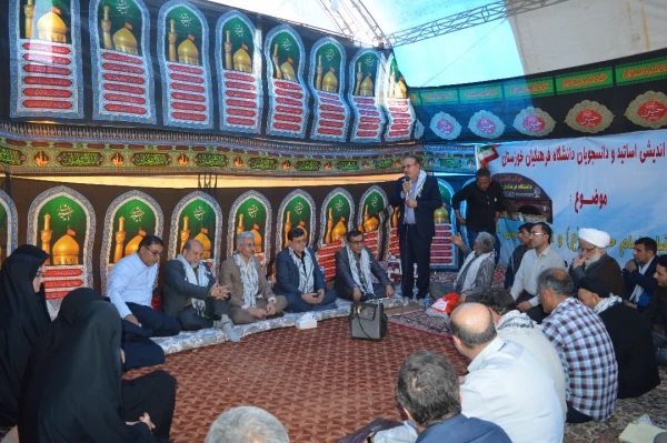 بازدید رییس دانشگاه فرهنگیان کشور وهیأت همراه از موکب اربعین حسینی دانشگاه فرهنگیان خوزستان مستقر در  مرز چذابه