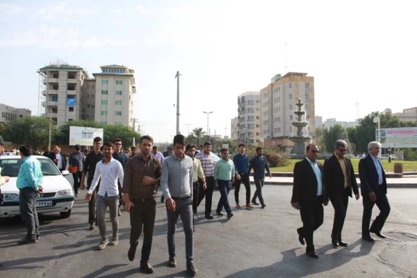 حضور پر شور مسئولان، اساتید و دانشجو معلمان دانشگاه فرهنگیان استان بوشهر در راهپیمایی ۱۳آبان 6