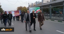 حضور استادان، دانشجویان و کارکنان دانشگاه فرهنگیان خراسان رضوی در راهپیمایی 13 آبان 4