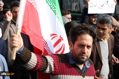 راهپیمایی مسئولین  ،  اساتید ودانشجویان دانشگاه فرهنگیان استان به همراه مردم انقلابی وهمیشه درصحنه قزوین علیه اغتشاش گران 
