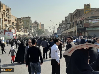 شرکت دانشجو معلمان ، اساتید و کارکنان دانشگاه فرهنگیان خوزستان در راهپیمایی حمایت از اقتدار و امنیت کشور 