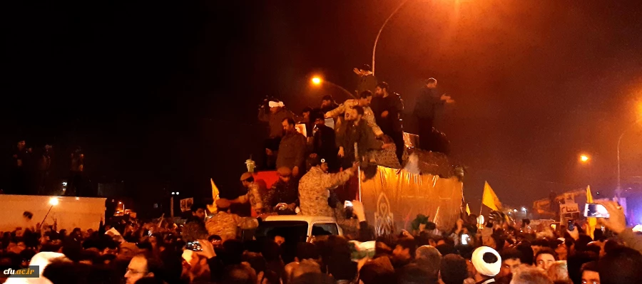 بدرقه با شکوه ابدان مطهر سردار رشید اسلام حاج قاسم سلیمانی و همرزمان مجاهدش توسط مردم انقلابی قم  10