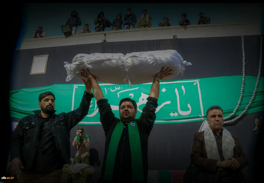 حضور مشاور ریاست دانشگاه و مدیر کل امور شاهد و ایثارگران دانشگاه فرهنگیان در مراسم تشییع و تدفین شهید گمنام در دانشگاه فرهنگیان یزد 27