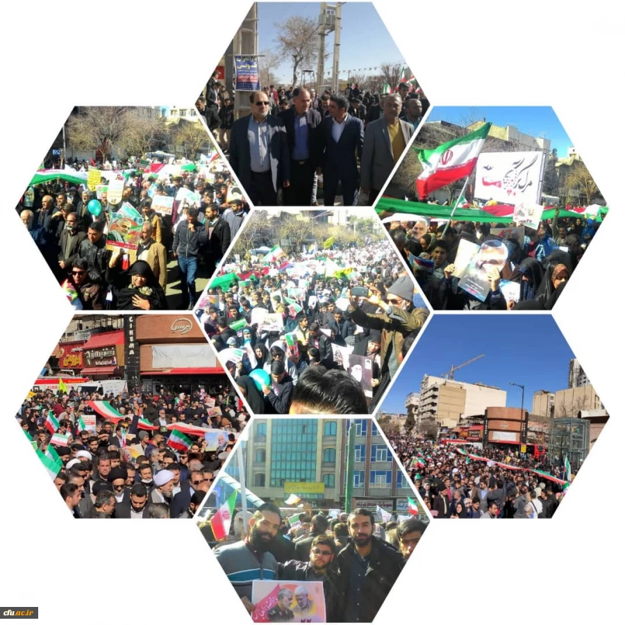 حضور یکپارچه دانشگاه فرهنگیان فارس در مراسم 22 بهمن ماه98 و اربعین سردار سلیمانی نقطه عطف چهل و یکمین بهار انقلاب اسلامی در فارس  3
